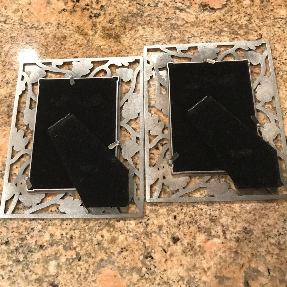 2 Burnes Pewter Picture Frames 3.5 x 5